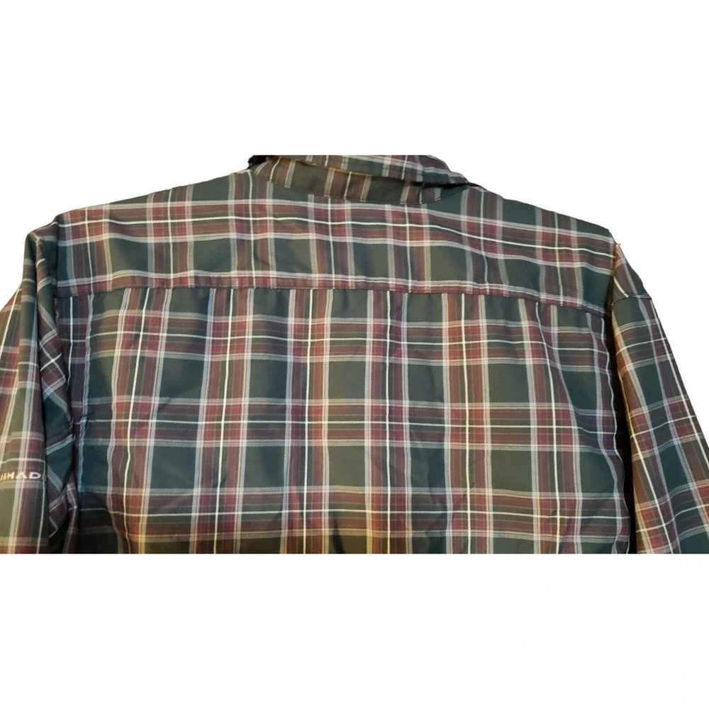 Columbia Omni-Shade Plaid Long Sleeve Shirt M Roll Tab Sleeves Outdoos Hiking‎